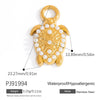 Stainless Steel Natural Stone Jewelry Accessories Heart Oval Pendant Electroplated 18K Gold Colorpreserving