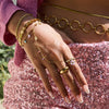 Stainless Steel Natural Stone Mitten Bracelet For Women Electroplated Light Luxury Hand Jewelry
