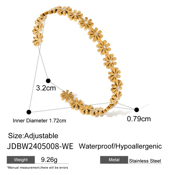 Stainless Steel Natural Stone Mitten Bracelet For Women Electroplated Light Luxury Hand Jewelry