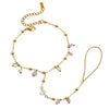 Stainless Steel Natural Stone Mitten Bracelet For Women Electroplated Light Luxury Hand Jewelry