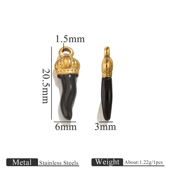 Stainless Steel Natural Stone Oil Drop Eight Eyes Pendant Necklace Jewelry Accessories