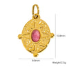 Stainless Steel Natural Stone Pendant Jewelry With Geometric Style Electroplated Pleated Oval And Star Shapes