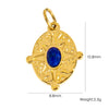 Stainless Steel Natural Stone Pendant Jewelry With Geometric Style Electroplated Pleated Oval And Star Shapes