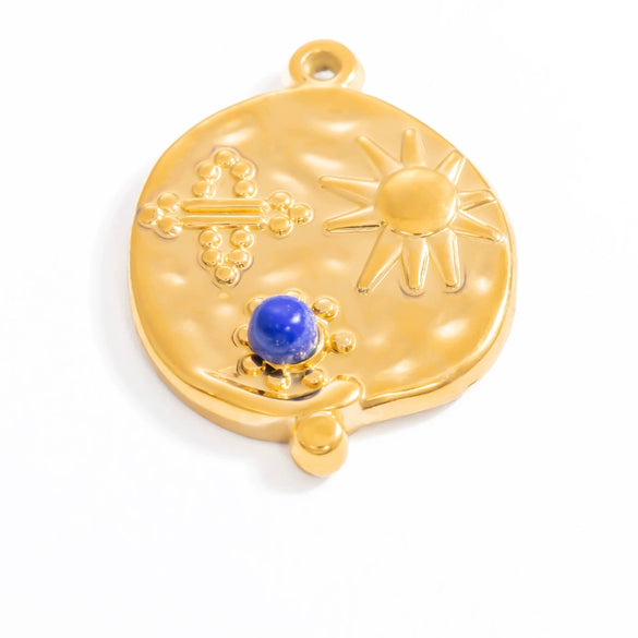 Stainless Steel Natural Stone Pendant Necklace Jewelry Accessories Elegant Minimalist Electroplated