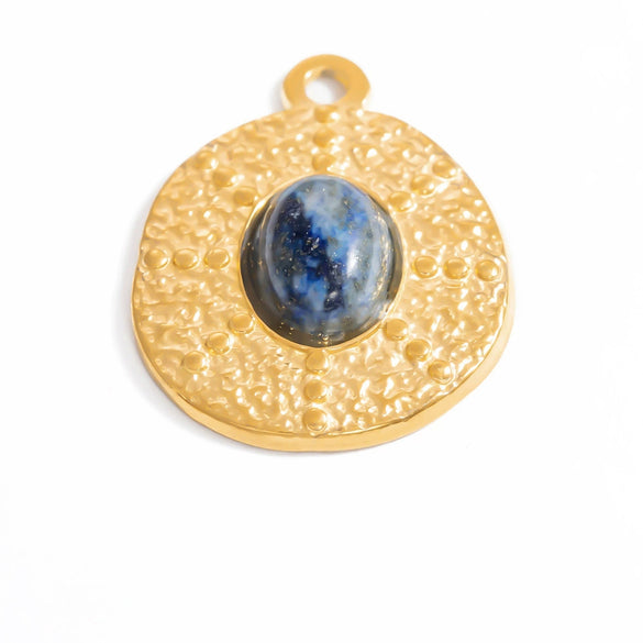 Stainless Steel Natural Stone Pendant Necklace Jewelry Accessories Elegant Minimalist Electroplated