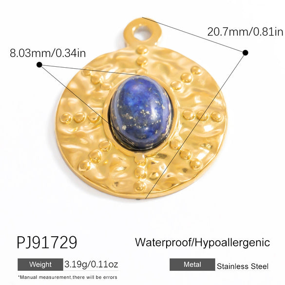 Stainless Steel Natural Stone Pendant Necklace Jewelry Accessories Elegant Minimalist Electroplated