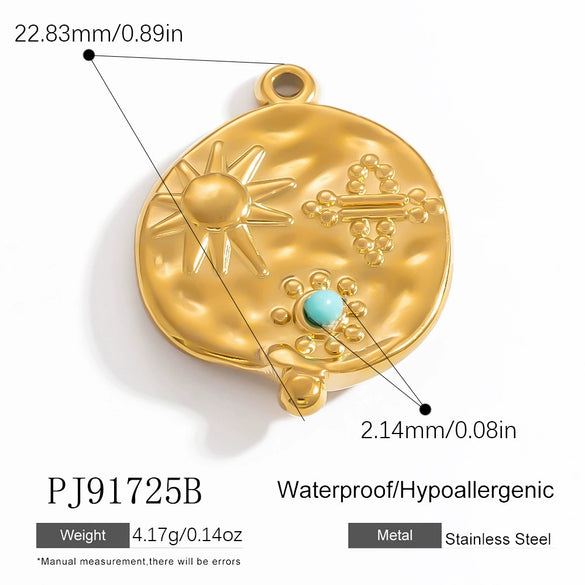 Stainless Steel Natural Stone Pendant Necklace Jewelry Accessories Elegant Minimalist Electroplated