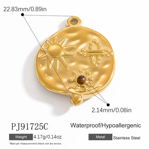 Stainless Steel Natural Stone Pendant Necklace Jewelry Accessories Elegant Minimalist Electroplated