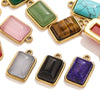 Stainless Steel Natural Stone Rectangular Pendant Electroplated Niche Fashion Diy