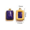 Stainless Steel Natural Stone Rectangular Pendant Electroplated Niche Fashion Diy