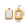Stainless Steel Natural Stone Rectangular Pendant Electroplated Niche Fashion Diy
