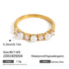 Stainless Steel Natural Stone Ring With Electroplating Treatment