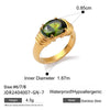 Stainless Steel Natural Stone Ring With Electroplating Treatment