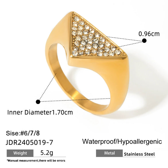 Stainless Steel Natural Stone Ring With Electroplating Treatment