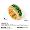 Stainless Steel Natural Stone Ring With Electroplating Treatment