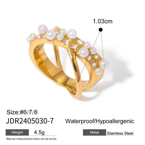 Stainless Steel Natural Stone Ring With Electroplating Treatment