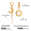 Stainless Steel Natural Stone Tassel Hammer Geometric Earrings For Women With Electroplating