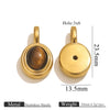 Stainless Steel Natural Stone Tiger Eye Oval Pendant Jewelry Accessories Retro Geometric Totem Electroplated
