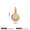 Stainless Steel Natural Stone Tiger Eye Oval Pendant Jewelry Accessories Retro Geometric Totem Electroplated