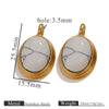 Stainless Steel Natural Stone Tiger Eye Oval Pendant Jewelry Accessories Retro Geometric Totem Electroplated