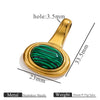 Stainless Steel Natural Stone Tiger Eye Oval Pendant Jewelry Accessories Retro Geometric Totem Electroplated