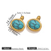 Stainless Steel Natural Stone Tiger Eye Oval Pendant Jewelry Accessories Retro Geometric Totem Electroplated