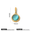 Stainless Steel Natural Stone Tiger Eye Oval Pendant Jewelry Accessories Retro Geometric Totem Electroplated