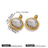 Stainless Steel Natural Stone Tiger Eye Oval Pendant Jewelry Accessories Retro Geometric Totem Electroplated