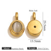 Stainless Steel Natural Stone Tiger Eye Oval Pendant Jewelry Accessories Retro Geometric Totem Electroplated