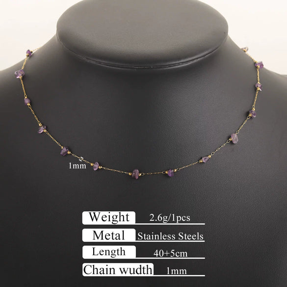 Stainless Steel Natural Stone Totem Bracelet Necklace Electroplated Fashion Small Fresh Simple Diy Handmade