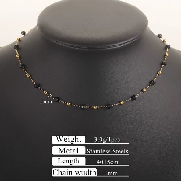 Stainless Steel Natural Stone Totem Bracelet Necklace Electroplated Fashion Small Fresh Simple Diy Handmade