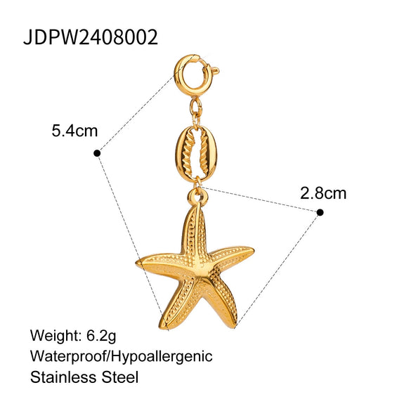 Stainless Steel Natural Style Accessories With Starfish Pendant And Bikini Connection Buckle Electroplated