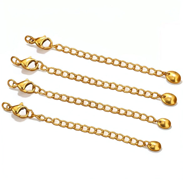 Stainless Steel Natural Style Belt Chain Tail Chain Extension Chain Buckle Lobster Buckle Jewelry Accessories With Electroplating