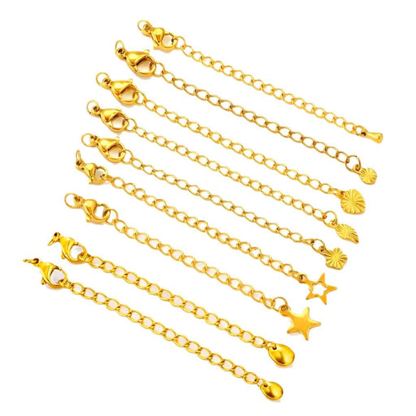 Stainless Steel Natural Style Belt Chain Tail Chain Extension Chain Buckle Lobster Buckle Jewelry Accessories With Electroplating