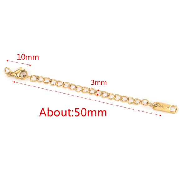 Stainless Steel Natural Style Belt Chain Tail Chain Extension Chain Buckle Lobster Buckle Jewelry Accessories With Electroplating