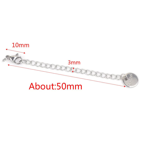 Stainless Steel Natural Style Belt Chain Tail Chain Extension Chain Buckle Lobster Buckle Jewelry Accessories With Electroplating