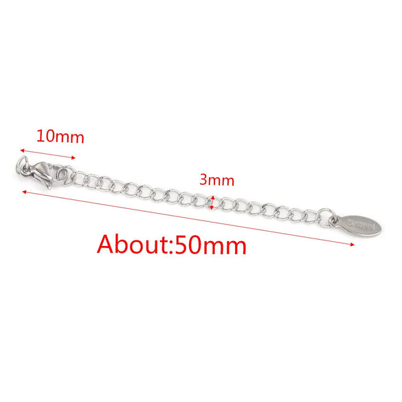 Stainless Steel Natural Style Belt Chain Tail Chain Extension Chain Buckle Lobster Buckle Jewelry Accessories With Electroplating
