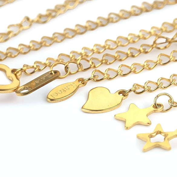 Stainless Steel Natural Style Belt Chain Tail Chain Extension Chain Buckle Lobster Buckle Jewelry Accessories With Electroplating
