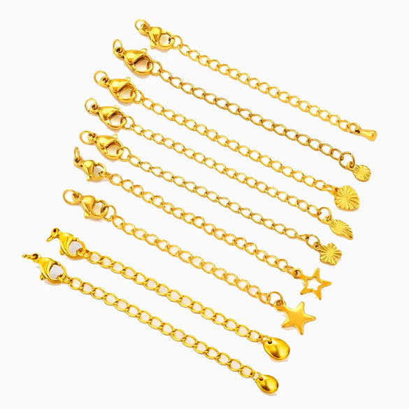 Stainless Steel Natural Style Belt Chain Tail Chain Extension Chain Buckle Lobster Buckle Jewelry Accessories With Electroplating