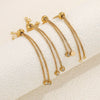 Stainless Steel Natural Style Box Chain Adjustable Bracelet With Flat Positioning Beads Electroplating Jewelry