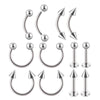 Stainless Steel Natural Style Geometric Lip Nails Eyebrow Nails Horseshoe Nose Ring Kit With C Shaped Lip Rings And Ear Bones Electroplated
