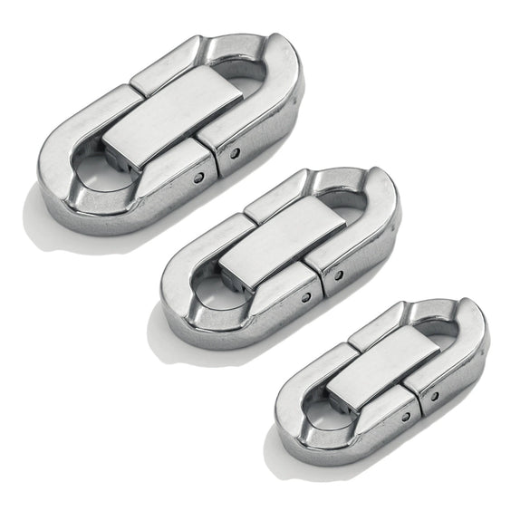 Stainless Steel Natural Style Return Pattern Polished Hand Assembled Jewelry Button With Electroplating Cuban Chain Buckle