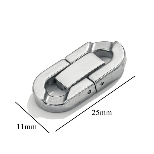 Stainless Steel Natural Style Return Pattern Polished Hand Assembled Jewelry Button With Electroplating Cuban Chain Buckle