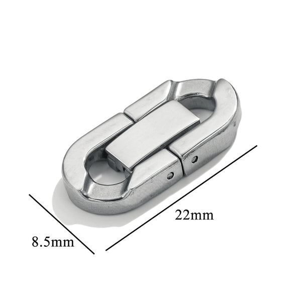 Stainless Steel Natural Style Return Pattern Polished Hand Assembled Jewelry Button With Electroplating Cuban Chain Buckle