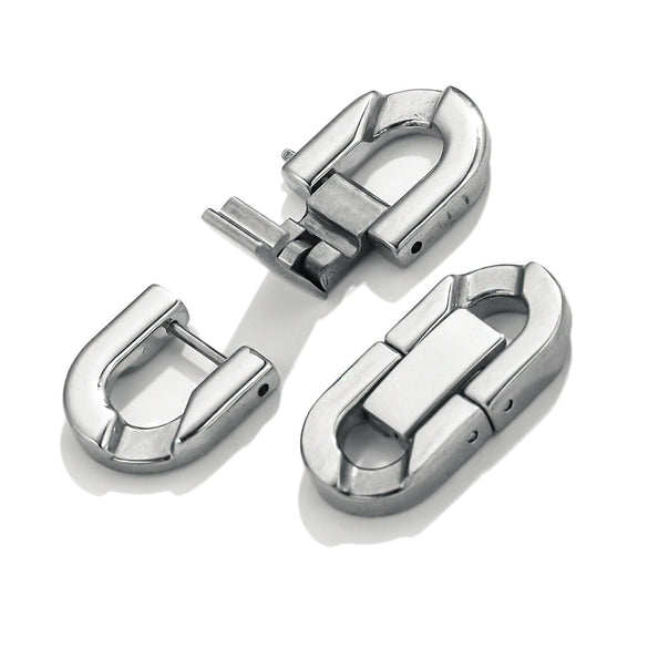 Stainless Steel Natural Style Return Pattern Polished Hand Assembled Jewelry Button With Electroplating Cuban Chain Buckle