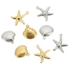 Stainless Steel Natural Style Starfish And Scallop Pendant Jewelry Accessories