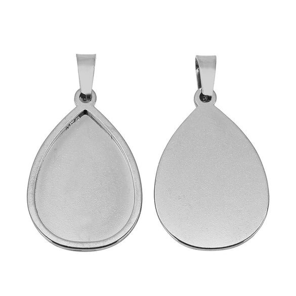 Stainless Steel Natural Style Water Drop Pendant Necklace With Electroplating Process