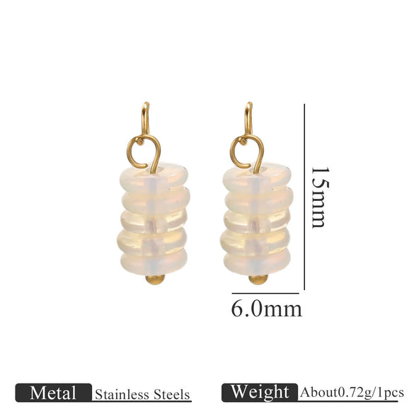 Stainless Steel Natural Tiger Eye Stone Beads Handmade Jewelry Accessories Electroplated Earrings Bracelet