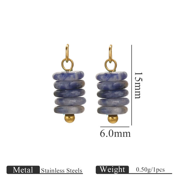 Stainless Steel Natural Tiger Eye Stone Beads Handmade Jewelry Accessories Electroplated Earrings Bracelet