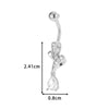 Stainless Steel Navel Button Jewelry Inlaid With Zircon Lace Cross For Women Electroplated